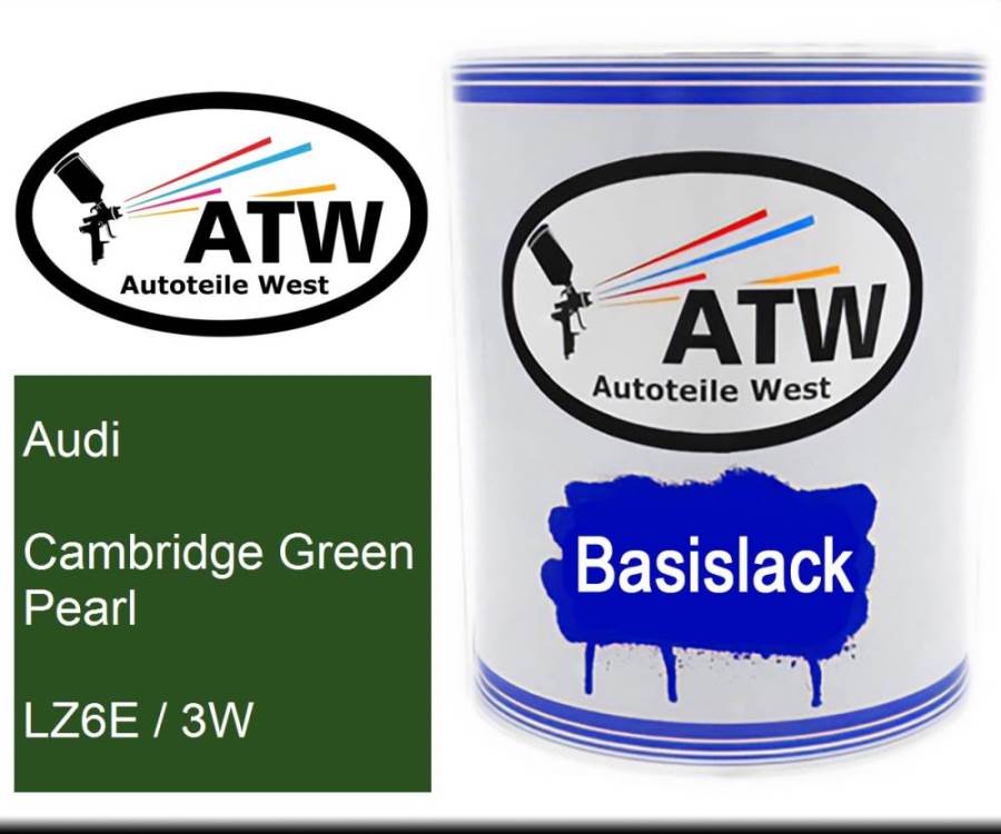 Audi, Cambridge Green Pearl, LZ6E / 3W: 1L Lackdose, von ATW Autoteile West.